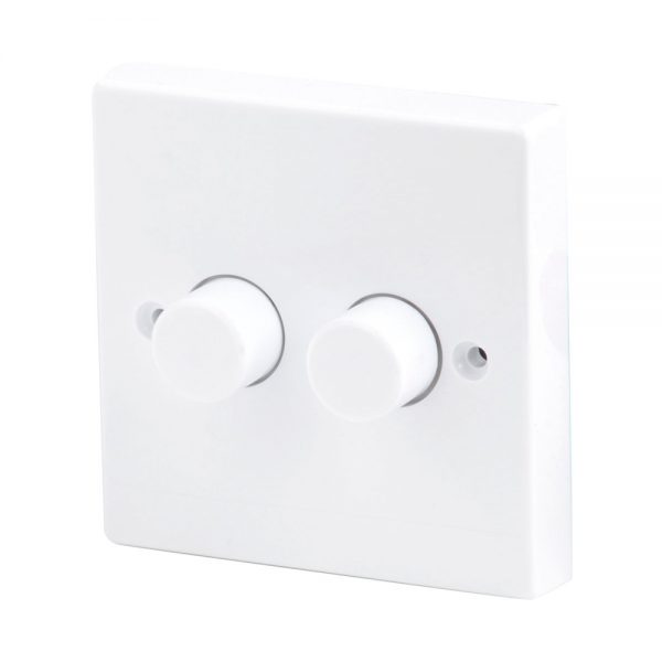 Robus DIMMER SWITCH 400W, 2 Gang 2 Way White