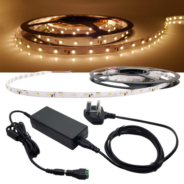 5M Roll LED strip Package Kit Warm White