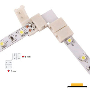 90° Corner 8mm Connector for 2 Pin LED Strip