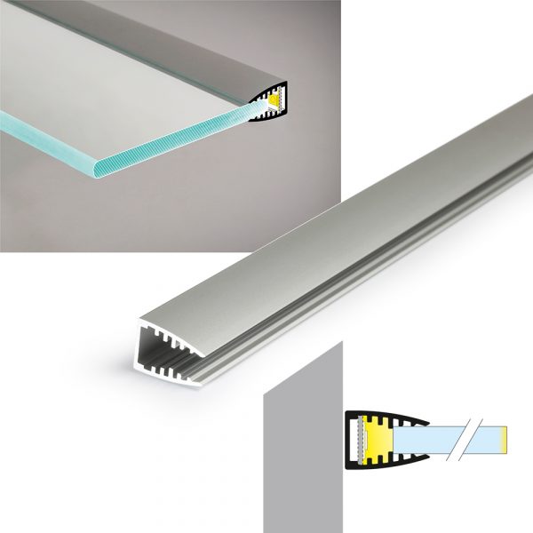 MIKRO10 6mm Glass Edge Aluminum Profile