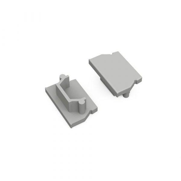 UNI12 LED Profile Grey Flat End Caps,