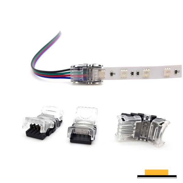 Splice Strip to Wire Connector IP20, RGB Strip 10mm, 4 Pin