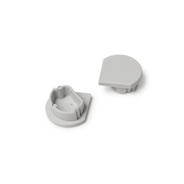 QUARTER10 LED Profile Grey Curved End Caps