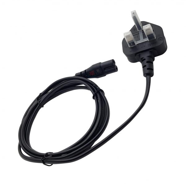 2 Meter C7 fig 8 3A Power Lead Cable with BS Plugtop