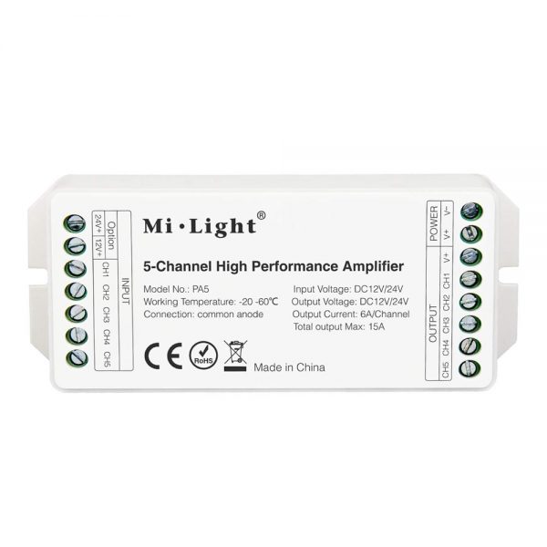 MI-Light-PA5 Amplifier LED Strip lighting RGB RGBW RGB CCT