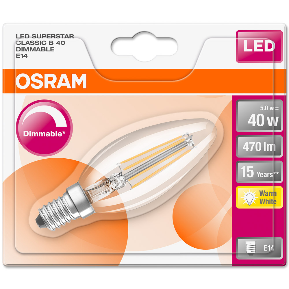 Shop OSRAM Osram Classic Class Bulb, 240V, 40W - E14SES