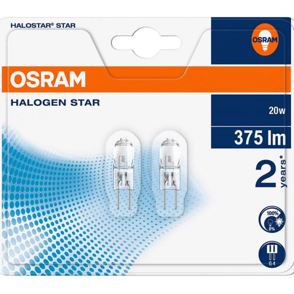 Osram-G4-20W-Halogen-Packaging 2 pack
