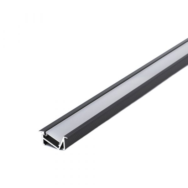 U-LINE Recess Black Angle LED Profile Opal, 2 Meters