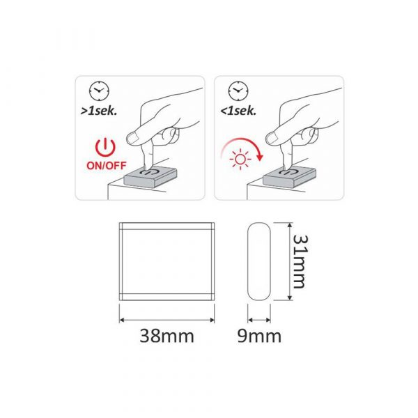 Touch Switch with Dimming, Aluminium
