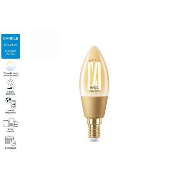 WiZ-Candle-Vintage-Smart-Bulb-E14,-Tunable-White