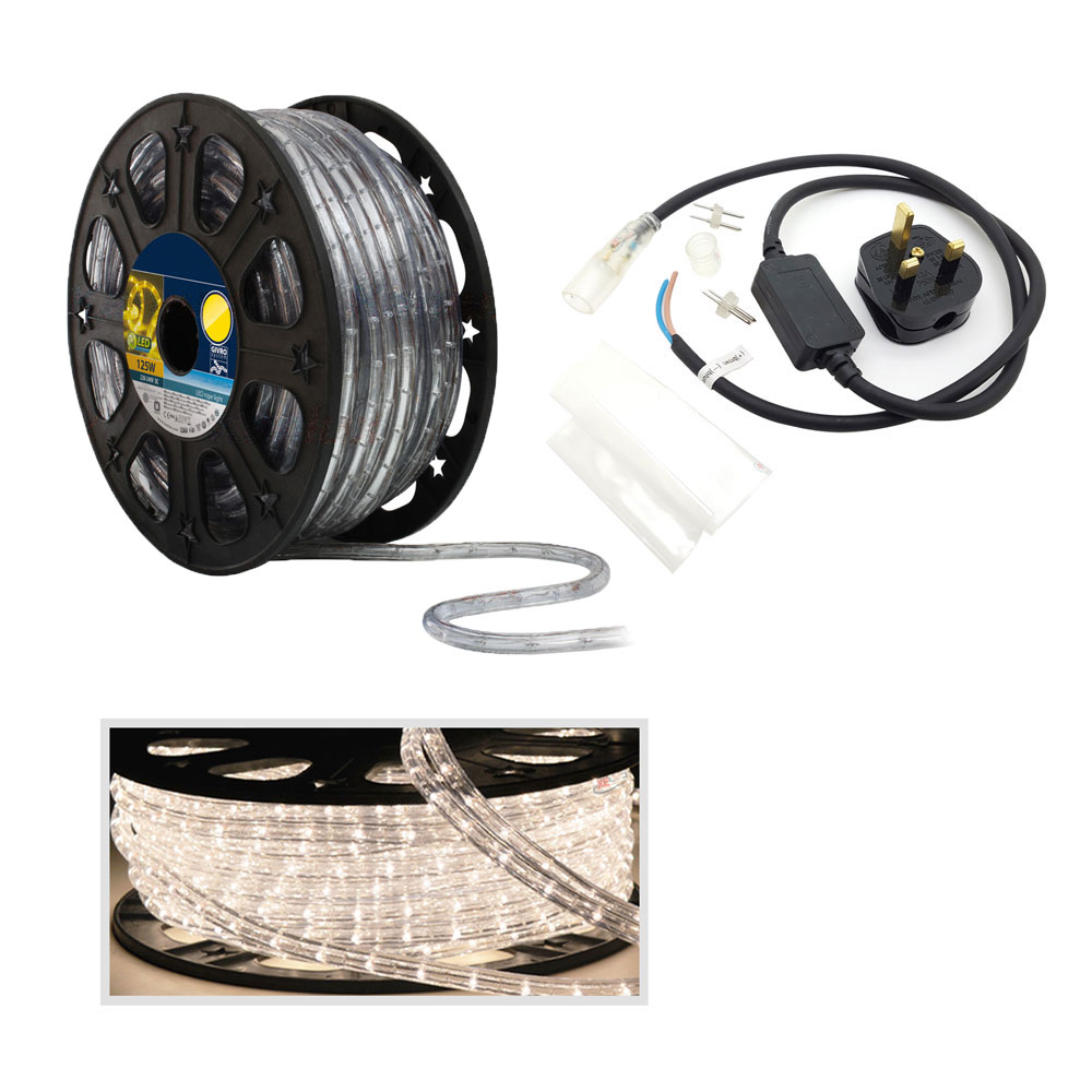 GIRO LED Rope Light Warm White, 50m Roll Xpress Electrical
