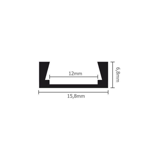 Floor D-Line Aluminium Profile, 2 Meters