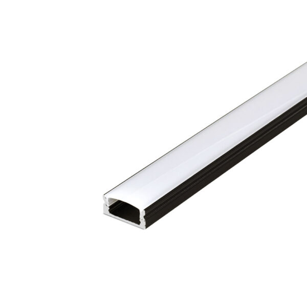 Surface D-Line Black Aluminium Profile, 2 Meters