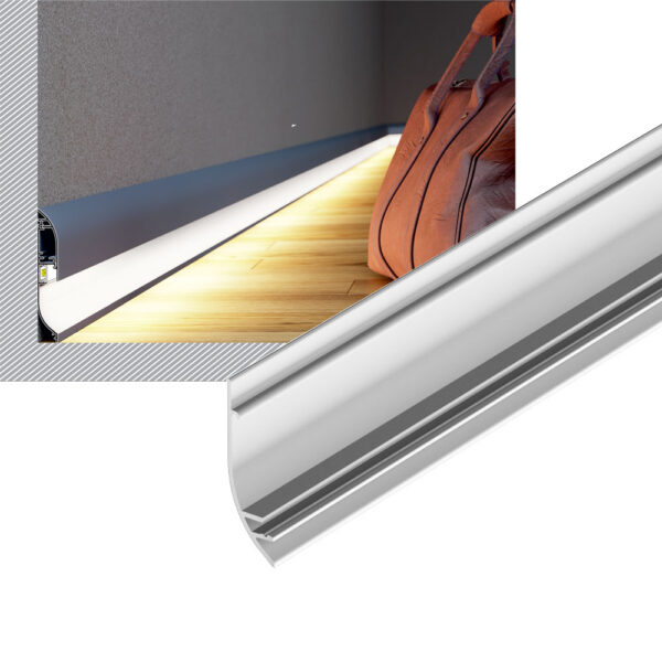 SKIRT10 Skirting Aluminium LED Profile Spare Front, 2 Meters