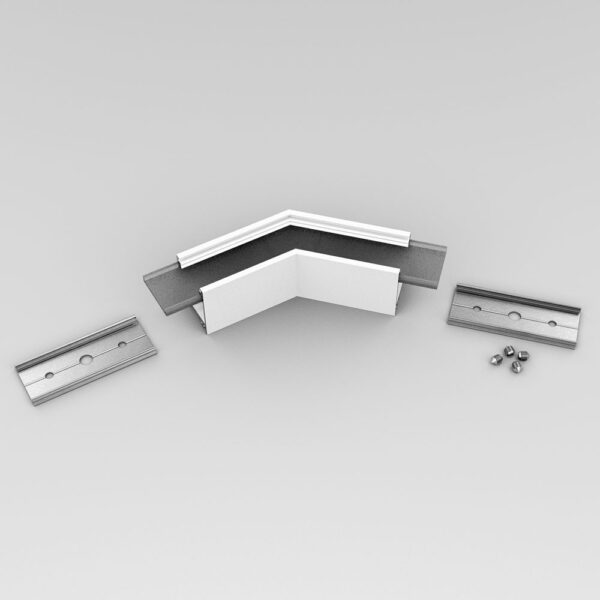 LINEA20-135°-Bend-Connector-White-Aluminium