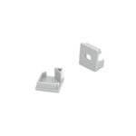 Midi Corner D-Line Square Profile Grey End Caps, Set