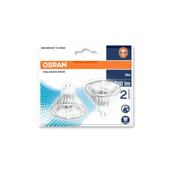 Osram DECOSTAR 12V GU5.3 Halogen Bulbs, 20W