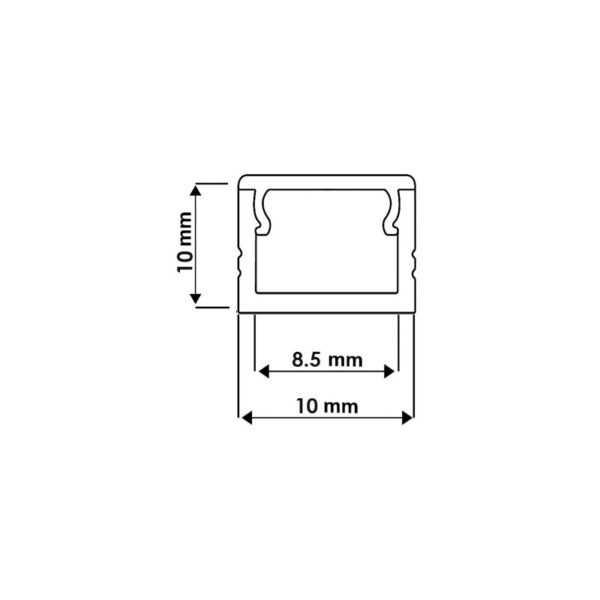 Mini S-Line Surface Aluminium Profile, 2 Meters