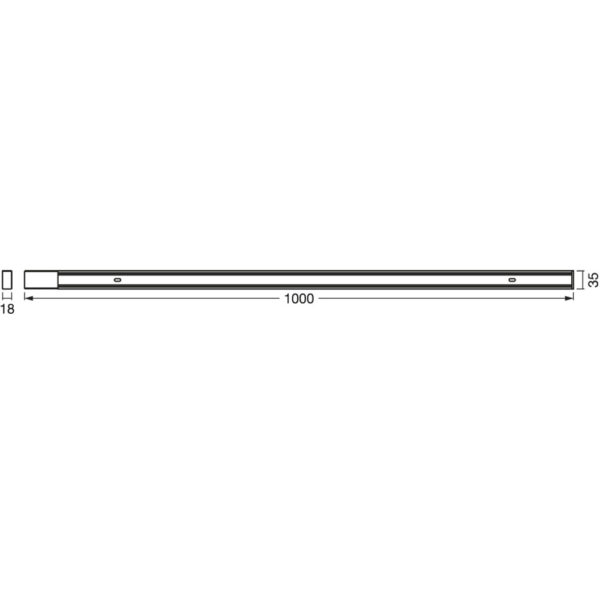 LEDVACE Tracklight Rail, 1 Meter Dimension