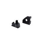 Corner D-Line Black Profile End Caps, Set