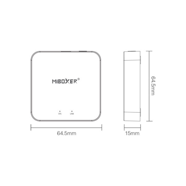 MiBoxer 2.4GHz+WiFi Smart Gateway Dimension