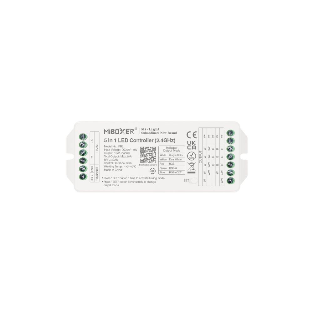MIBOXER 5-in-1 Single_RGB_W_CCT 20A LED Controller