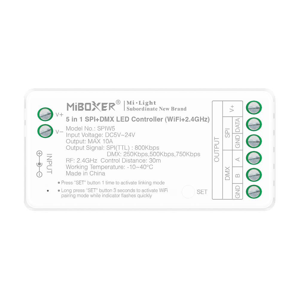 MiBoxer SPI_DMX 5 in 1 WiFi LED Controller, Back