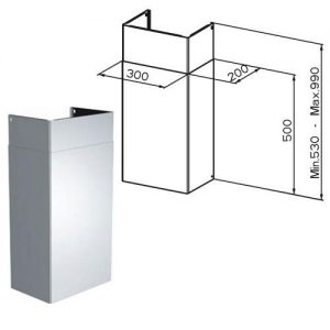 Faber Stainless Steel Chimney for Angled Glass Extractor Hoods