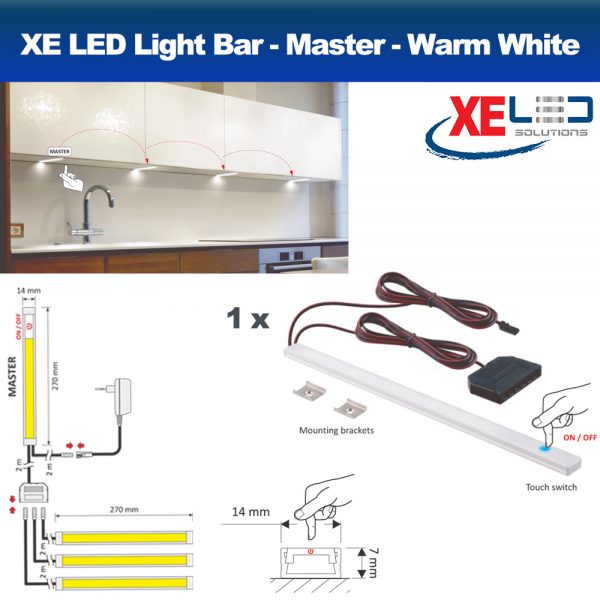 XE Mini U-Line 270mm LED Light Bar - Master 12V Warm White