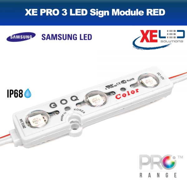 XE PRO Samsung 3 LED Sign Module IP68 12V RED