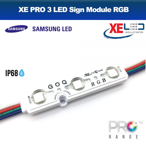 XE PRO Samsung 3 LED Sign Module IP68 12V RGB - Colour Change